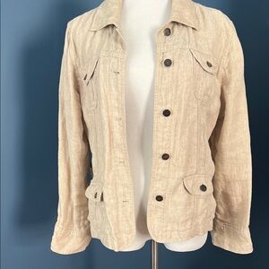 Women's Beige Jacket Linen
